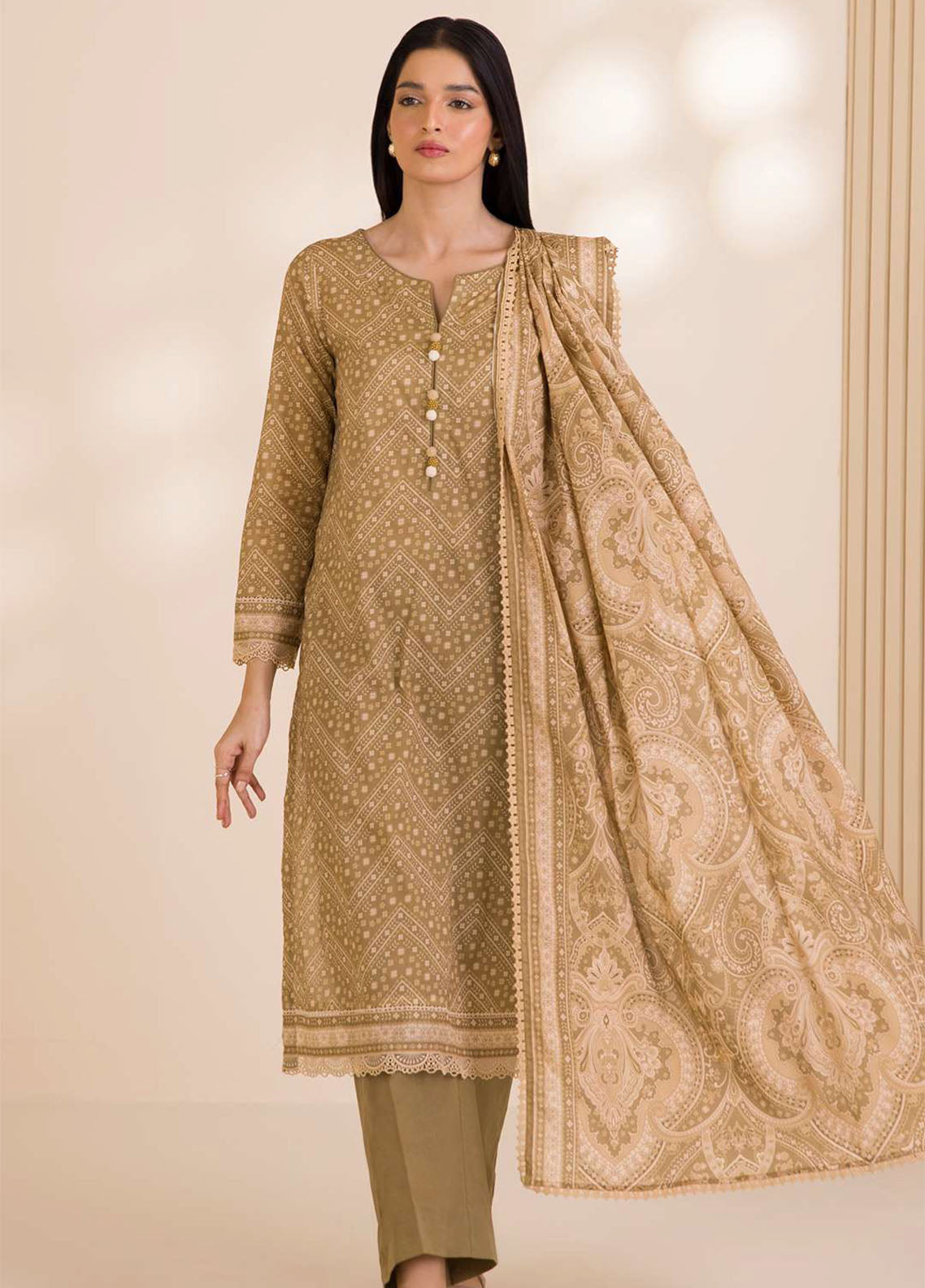 Zellbury Printed Cotton 3 Piece Unstitched Suit WUC25X30024 Zellbury Printed Cotton 3 Piece Unstitched Suit WUC25X30024