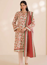 Zellbury Printed Cotton 3 Piece Unstitched Suit WUC25X30025