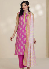 Zellbury Printed Cotton 3 Piece Unstitched Suit WUC25X30034