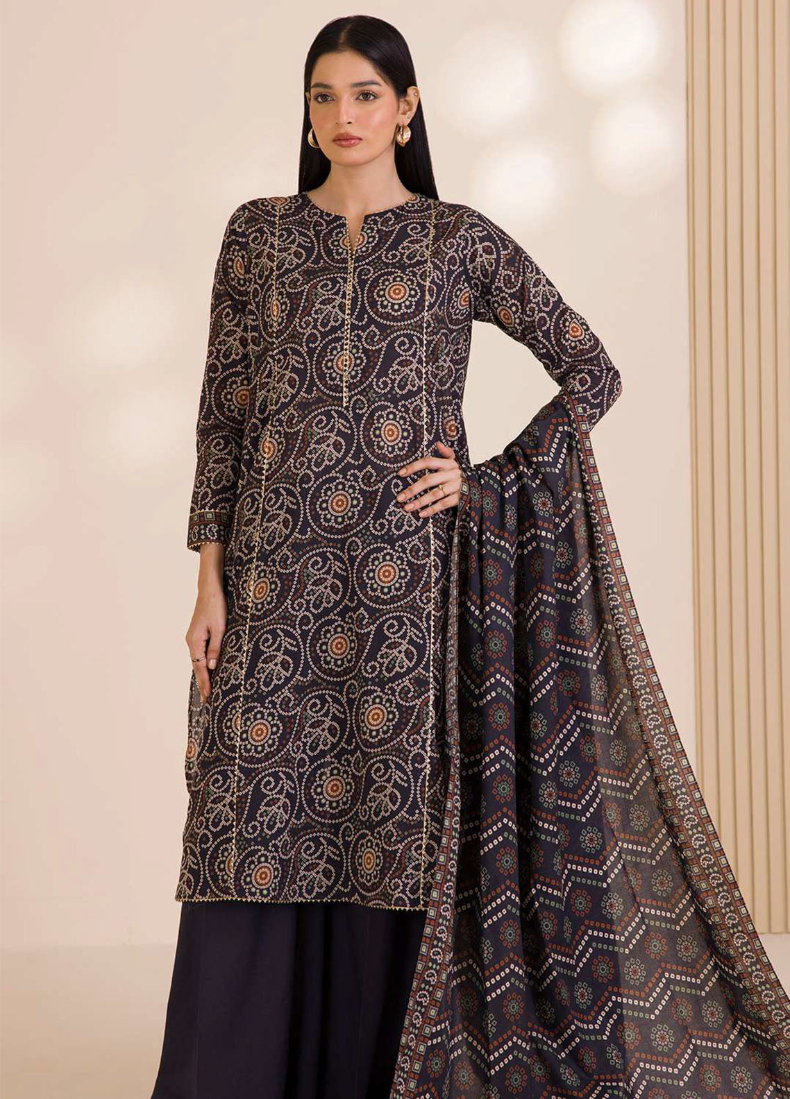 Zellbury Printed Cotton 3 Piece Unstitched Suit WUC25X30035 Zellbury Printed Cotton 3 Piece Unstitched Suit WUC25X30035