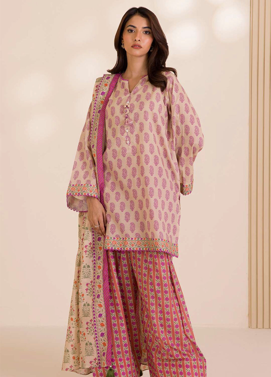 Zellbury Printed Cotton 3 Piece Unstitched Suit WUC25X30038 Zellbury Printed Cotton 3 Piece Unstitched Suit WUC25X30038