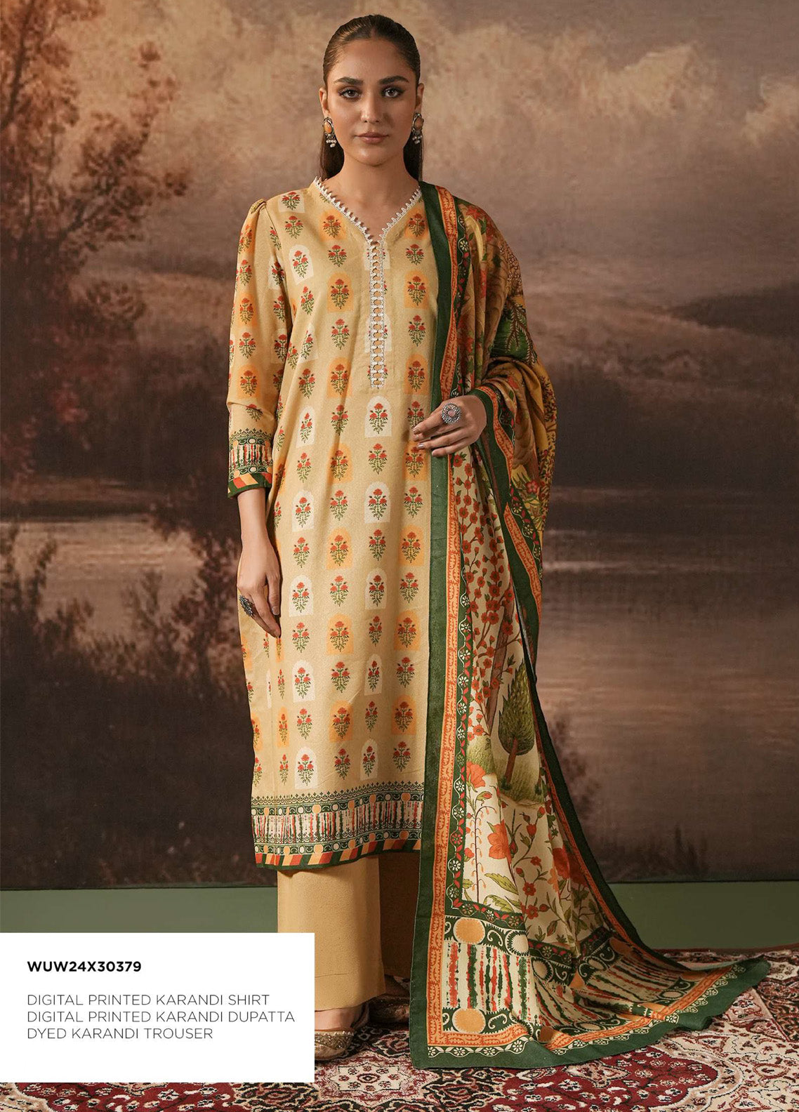 Zellbury Printed Edition Karandi 3 Piece Unstitched Suit WUW24X30379 Zellbury Printed Edition Karandi 3 Piece Unstitched Suit WUW24X30379