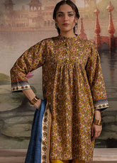 Zellbury Printed Khaddar 3 Piece Unstitched Suit WUW24X30468