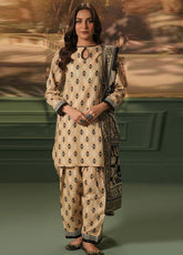 Zellbury Printed Khaddar 3 Piece Unstitched Suit WUW24X30473