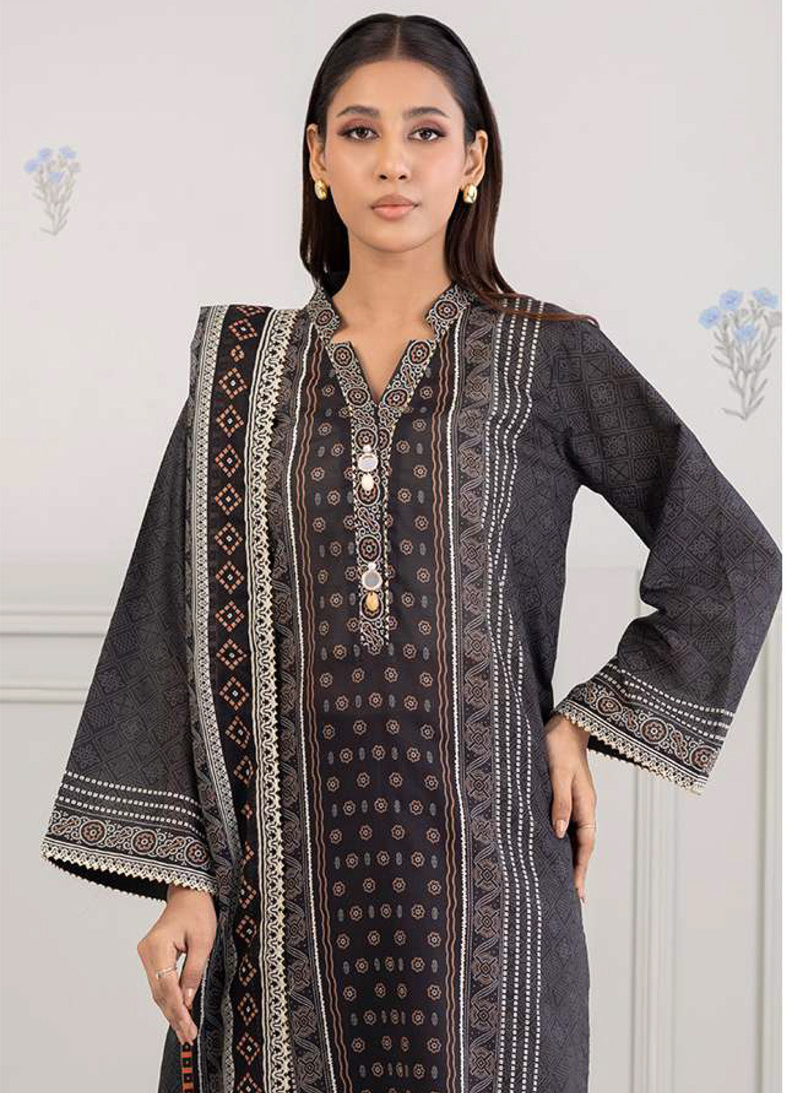 Zellbury Printed Lawn 3 Piece Unstitched Suit WUS25X30434 Zellbury Printed Lawn 3 Piece Unstitched Suit WUS25X30434