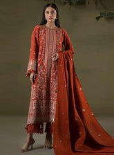 Zellbury Winter Shawl Embroidered Khaddar 3 Piece Unstitched Suit WUW25E30241