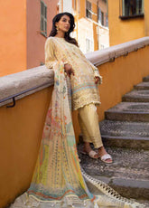 Zoha By Ansab Jahangir Embroidered Lawn 3 Piece Unstitched Suit AJ25Z D-03 MANGOSTEEN