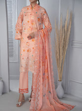 Zynah By VS Textile Chikankari Embroidered Lawn 3 Piece Unstitched Suit VS24ZV3 D-335