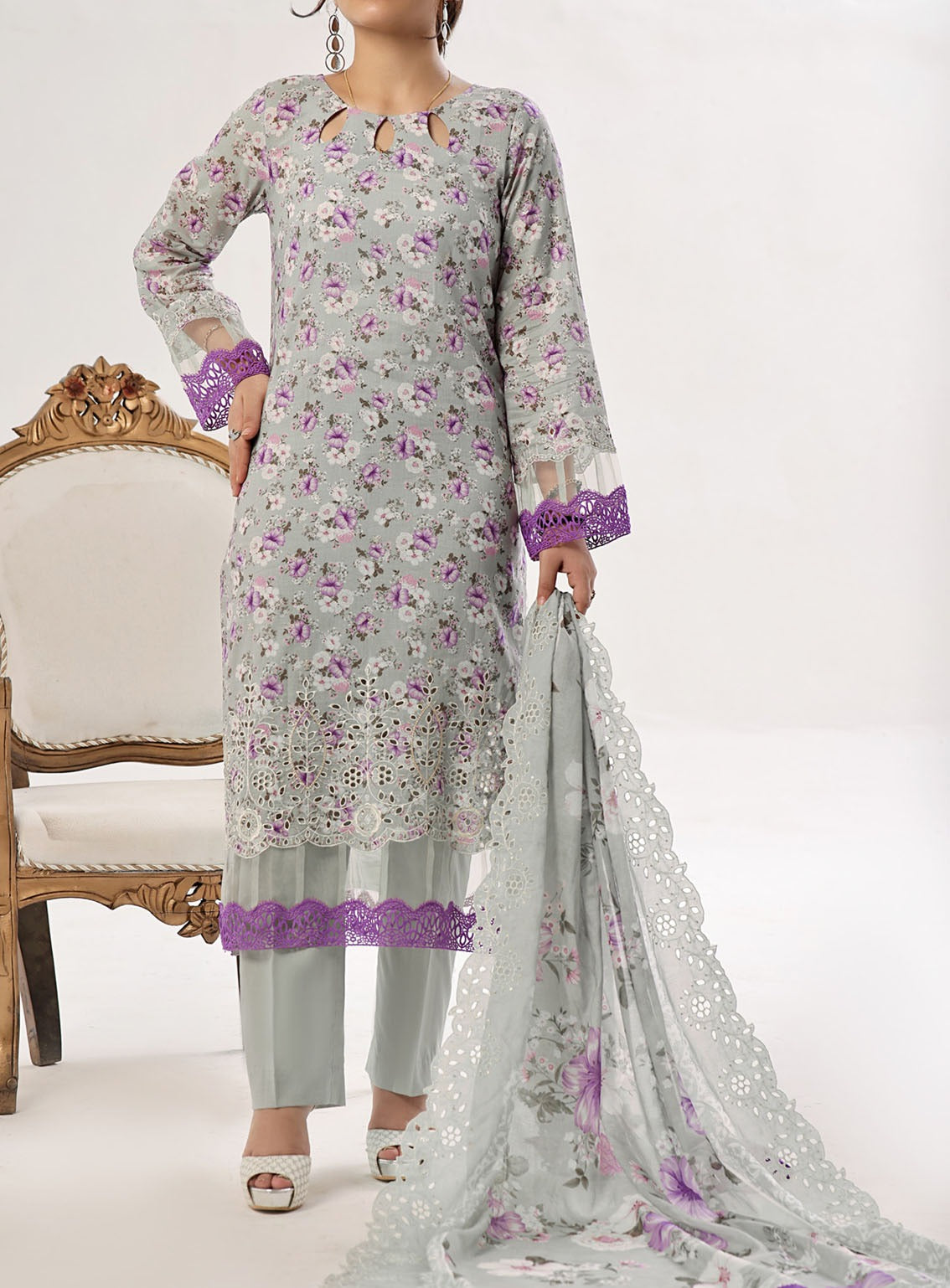 Zynah By VS Textile Chikankari Lawn 3 Piece Unstitched Suit VS24CL D-336 Zynah By VS Textile Chikankari Lawn 3 Piece Unstitched Suit VS24CL D-336