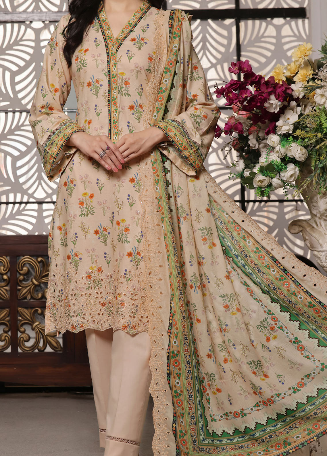 Zynah By VS Textile Digital Chikankari Lawn 3 Piece Unstitched Suit VS24ZDCLV1 D-81 Zynah By VS Textile Digital Chikankari Lawn 3 Piece Unstitched Suit VS24ZDCLV1 D-81