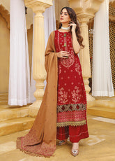 Chantilly De Lace By Aalaya Embroidered Slub Unstitched 3 Piece Suit - 01