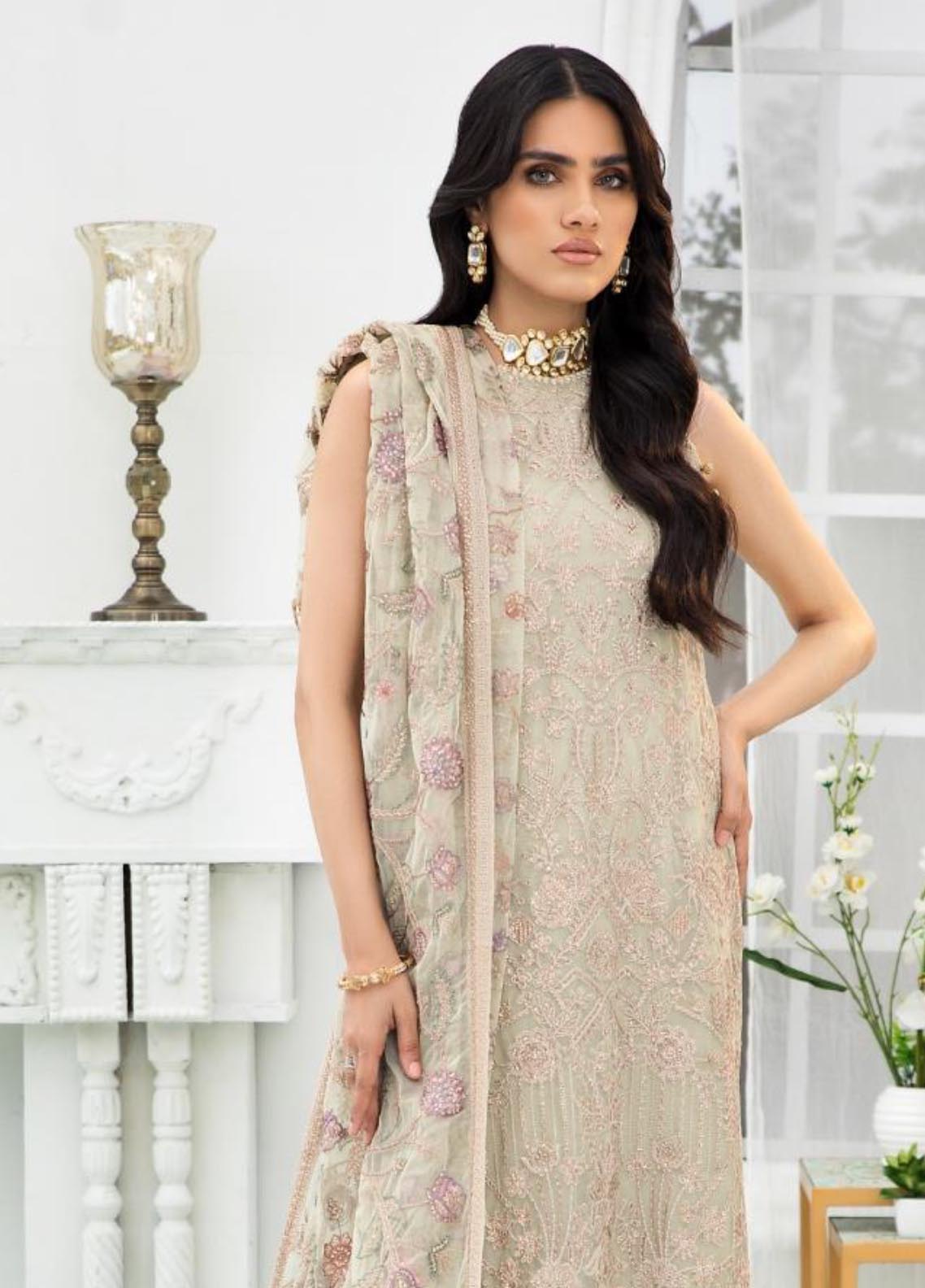 Zarif Embroidered Net Unstitched 3 Piece Suit - 02 Zarif Embroidered Net Unstitched 3 Piece Suit - 02