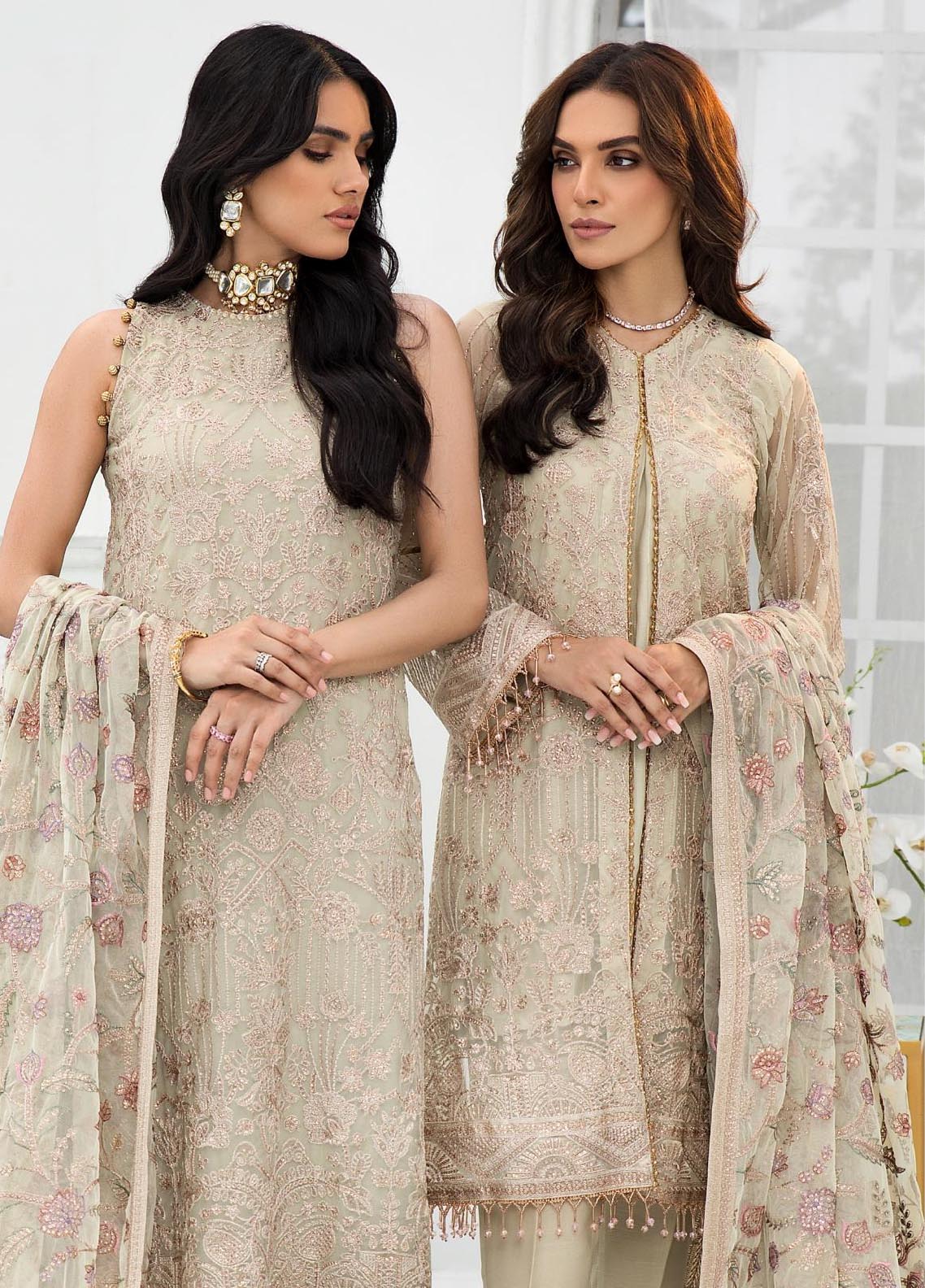 Zarif Embroidered Net Unstitched 3 Piece Suit - 02 Zarif Embroidered Net Unstitched 3 Piece Suit - 02