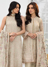 Zarif Embroidered Net Unstitched 3 Piece Suit - 02