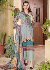 D#02 Ruqayyah Yuneik Digital Emb Cotton Collection 1022 Olive