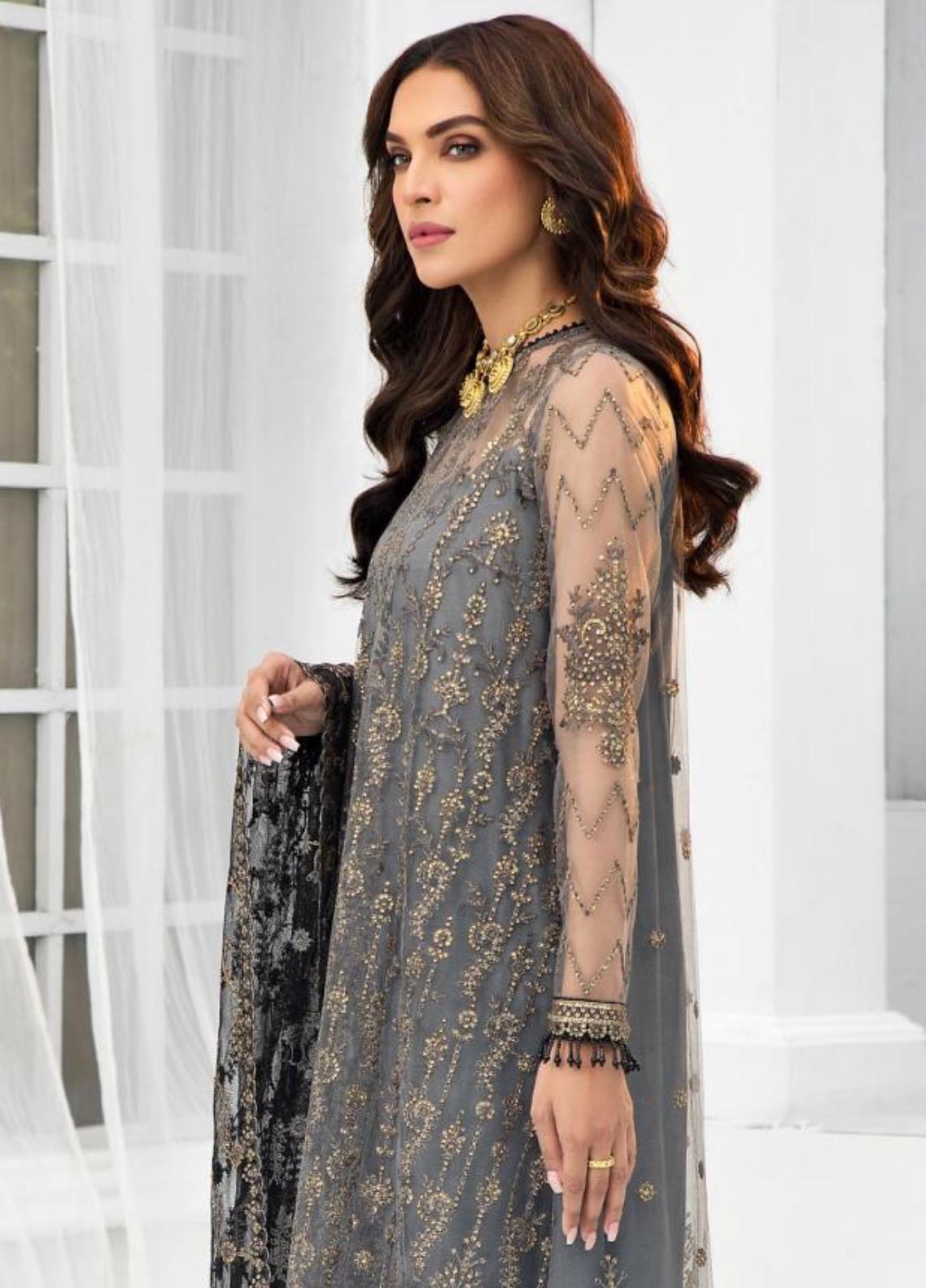 Zarif Embroidered Net Unstitched 3 Piece Suit - 03 Zarif Embroidered Net Unstitched 3 Piece Suit - 03