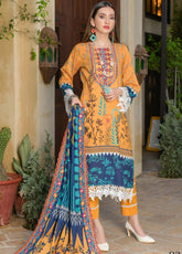 D#03 Ruqayyah Yuneik Digital Emb Cotton Collection 1022 Orange