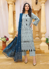 Chantilly De Lace By Aalaya Embroidered Slub Unstitched 3 Piece Suit - 04