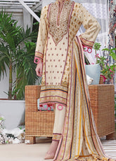 Jhalak By VS Textile Embroidered Linen Unstitched 3 Piece Suit - 04