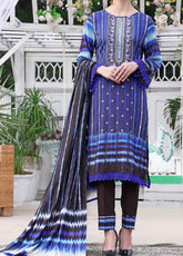 Jhalak By VS Textile Embroidered Linen Unstitched 3 Piece Suit - 07