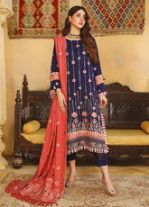 Chantilly De Lace By Aalaya Embroidered Slub Unstitched 3 Piece Suit - 07