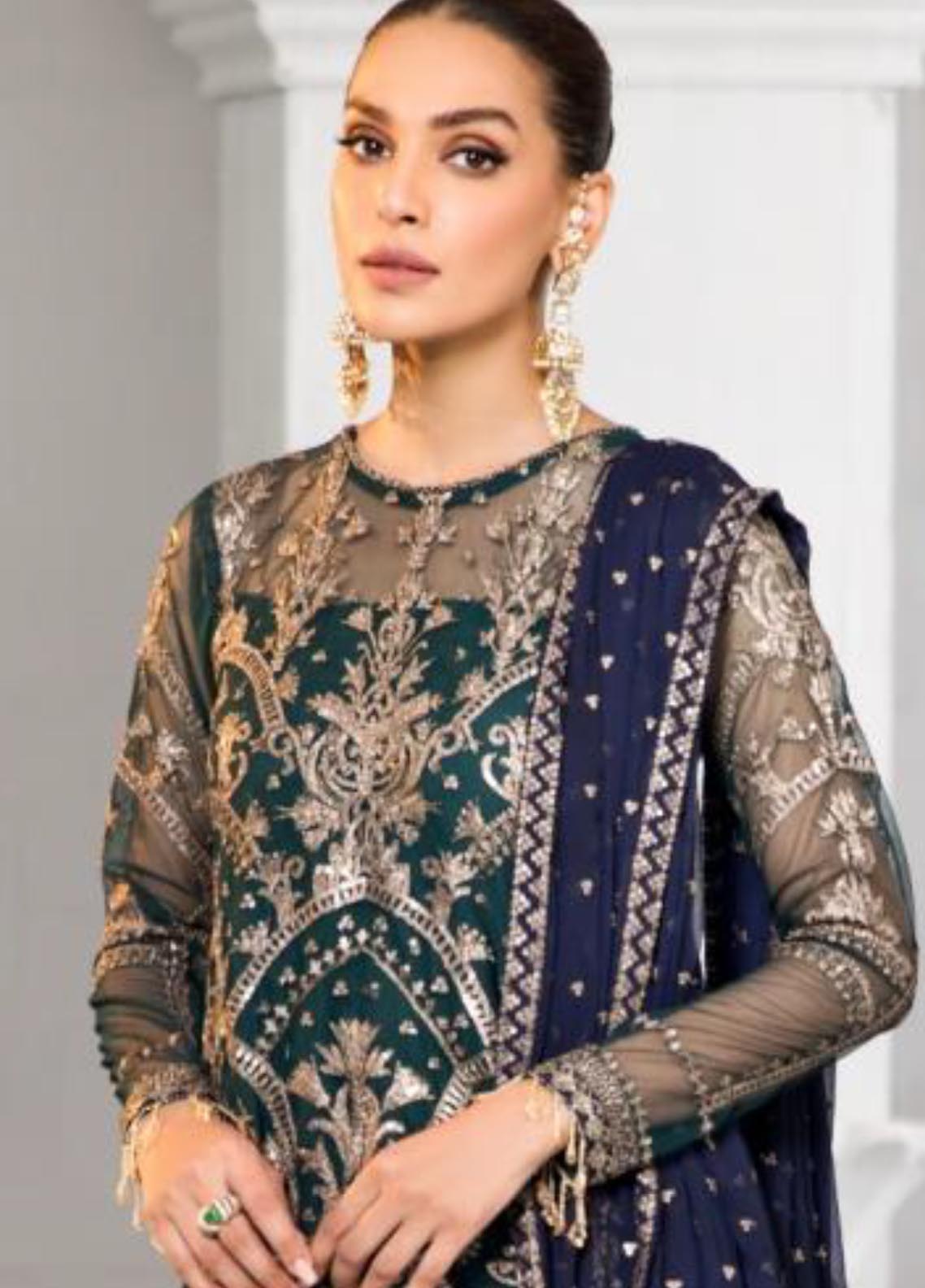 Zarif Embroidered Net Unstitched 3 Piece Suit - 09 Zarif Embroidered Net Unstitched 3 Piece Suit - 09