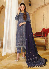 Chantilly De Lace By Aalaya Embroidered Slub Unstitched 3 Piece Suit - 09