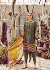 D#10A Maria B M Print Desert Rose Fall Collection 1022 Green