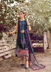 D#10B Maria B M Print Desert Rose Fall Collection 1022 Blue