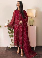 La Florencia By Flossie Embroidered Chiffon Unstitched 3 Piece Suit - 06