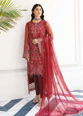 Safeera By Flossie Embroidered Chiffon Unstitched 3 Piece Suit - 10