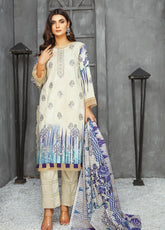 Mizaaj By Aalaya Embroidered Staple Dabi Unstitched 3 Piece Suit - 10