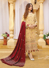 Chantilly De Lace By Aalaya Embroidered Slub Unstitched 3 Piece Suit - 11