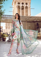 D#1A Maria B M Print Desert Rose Fall Collection 1022 Light Green
