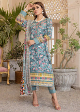D#1C AlZohaib Anum Printed Lawn 3Pc 123
