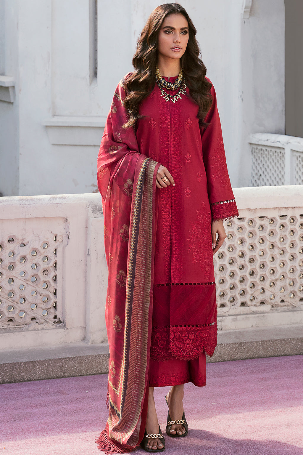 Lamhay By Afrozeh Embroidered Lawn Unstitched 3 Piece Suit - 08 Lamhay By Afrozeh Embroidered Lawn Unstitched 3 Piece Suit - 08