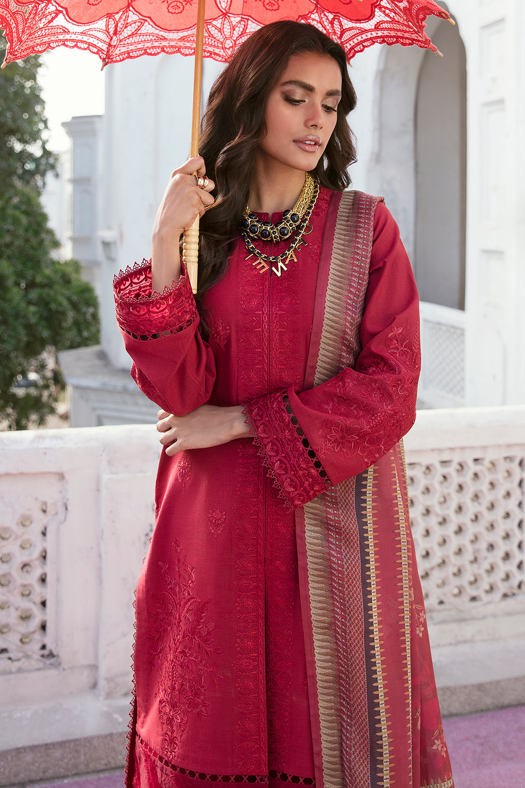 Lamhay By Afrozeh Embroidered Lawn Unstitched 3 Piece Suit - 08 Lamhay By Afrozeh Embroidered Lawn Unstitched 3 Piece Suit - 08