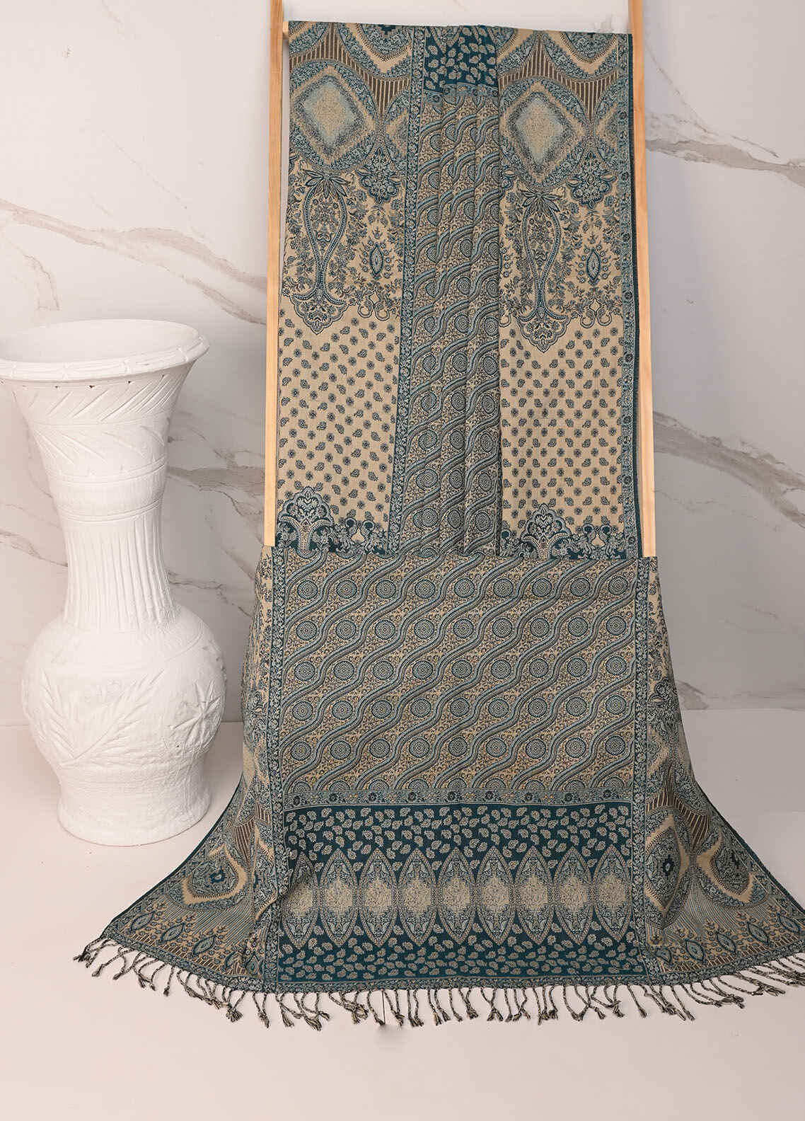 Royal Fashion Embroidered Woolen Shawl - RF23SH A6J063 Royal Fashion Embroidered Woolen Shawl - RF23SH A6J063