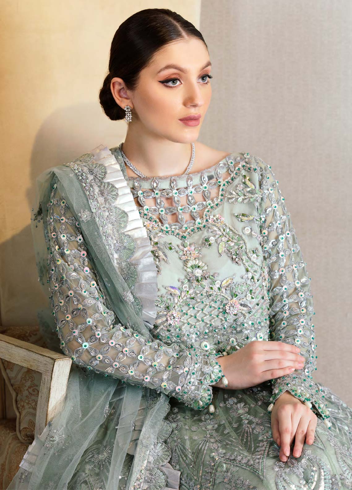 Mahermah By Emaan Adeel Embroidered Net Unstitched 3 Piece Suit - 301 Mahermah By Emaan Adeel Embroidered Net Unstitched 3 Piece Suit - 301