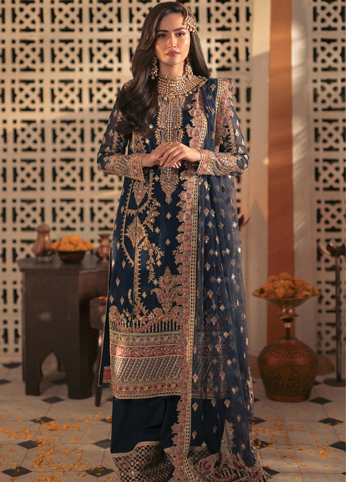 Mastani By Qalamkar Embroidered Cotton Net Unstitched 3 Piece Suit - 08 Mastani By Qalamkar Embroidered Cotton Net Unstitched 3 Piece Suit - 08