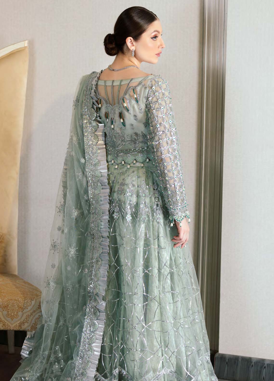 Mahermah By Emaan Adeel Embroidered Net Unstitched 3 Piece Suit - 301 Mahermah By Emaan Adeel Embroidered Net Unstitched 3 Piece Suit - 301