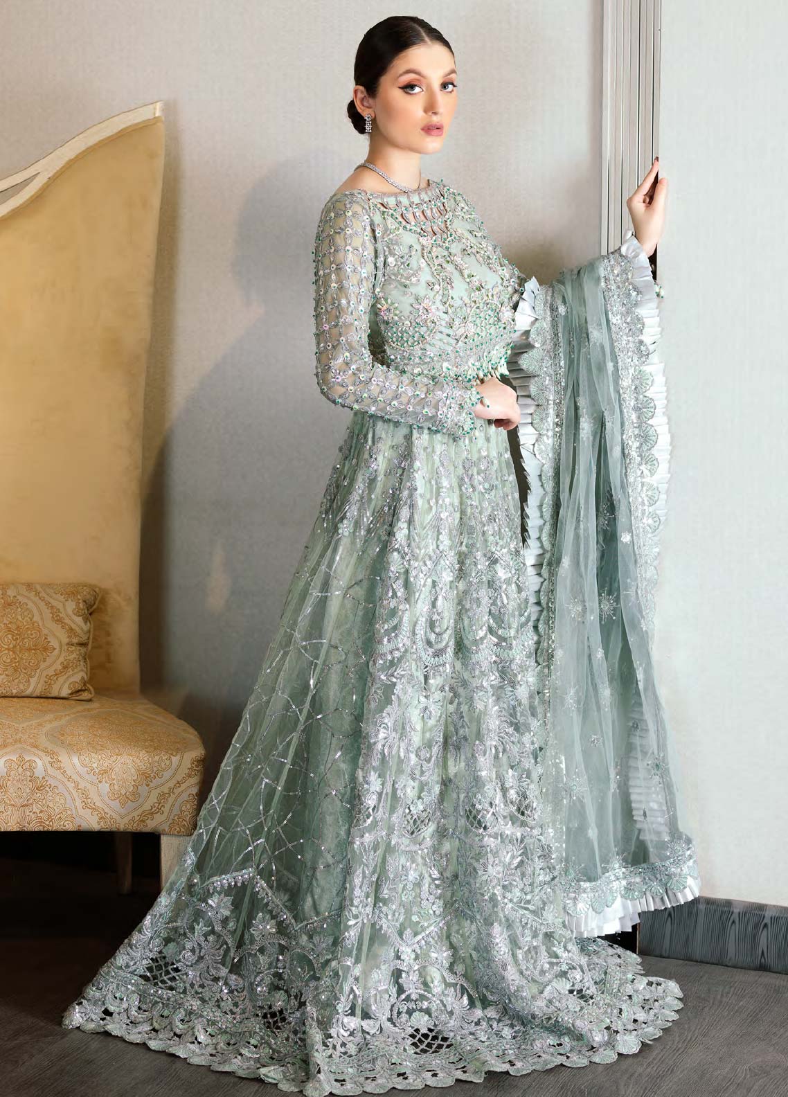 Mahermah By Emaan Adeel Embroidered Net Unstitched 3 Piece Suit - 301 Mahermah By Emaan Adeel Embroidered Net Unstitched 3 Piece Suit - 301