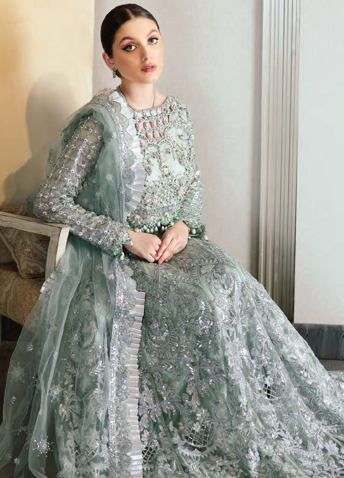 Mahermah By Emaan Adeel Embroidered Net Unstitched 3 Piece Suit - 301 Mahermah By Emaan Adeel Embroidered Net Unstitched 3 Piece Suit - 301