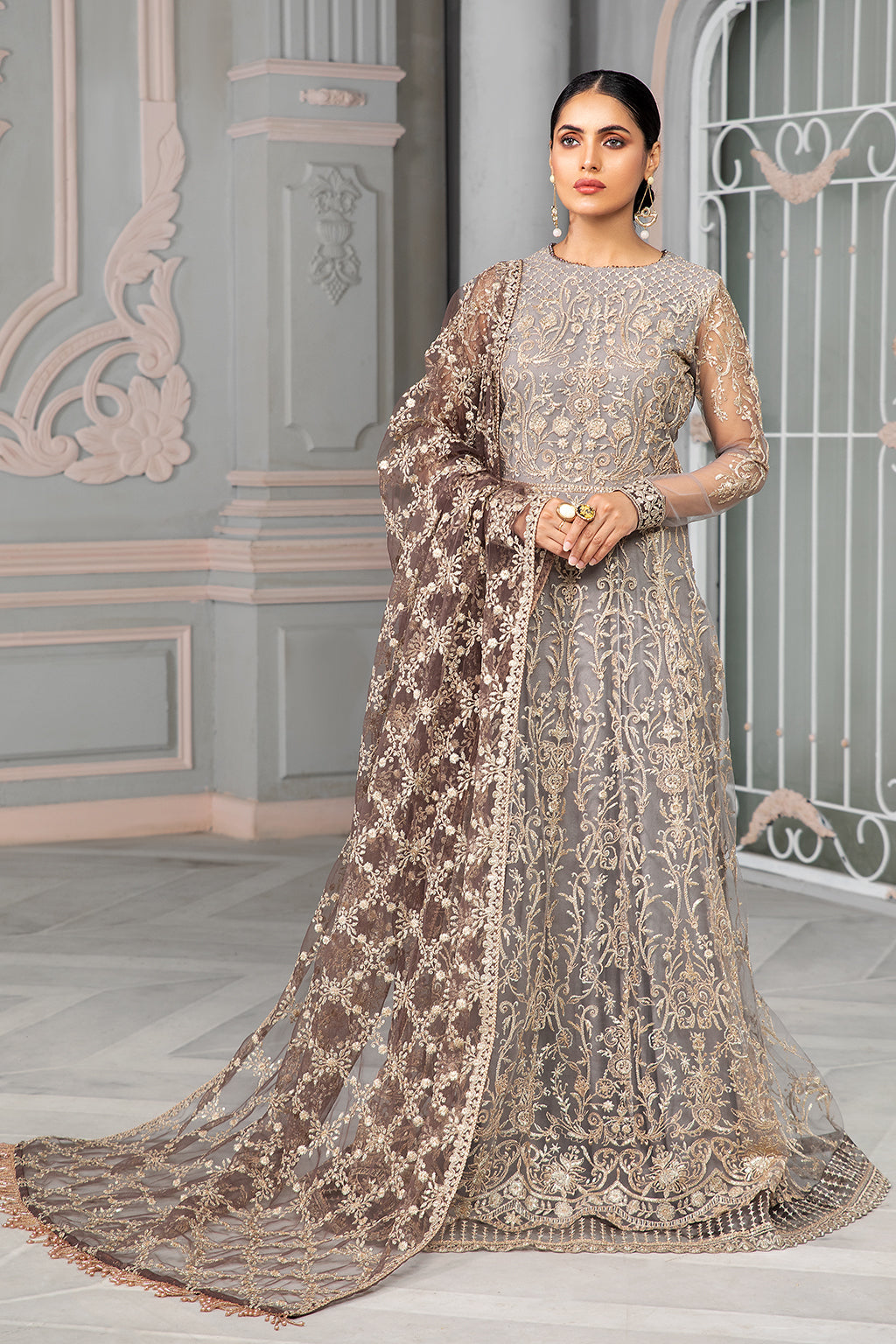 Bahaar by Zarif Embroidered Net Unstitched 3 Piece Suit - ZB 04 MERIAH Bahaar by Zarif Embroidered Net Unstitched 3 Piece Suit - ZB 04 MERIAH