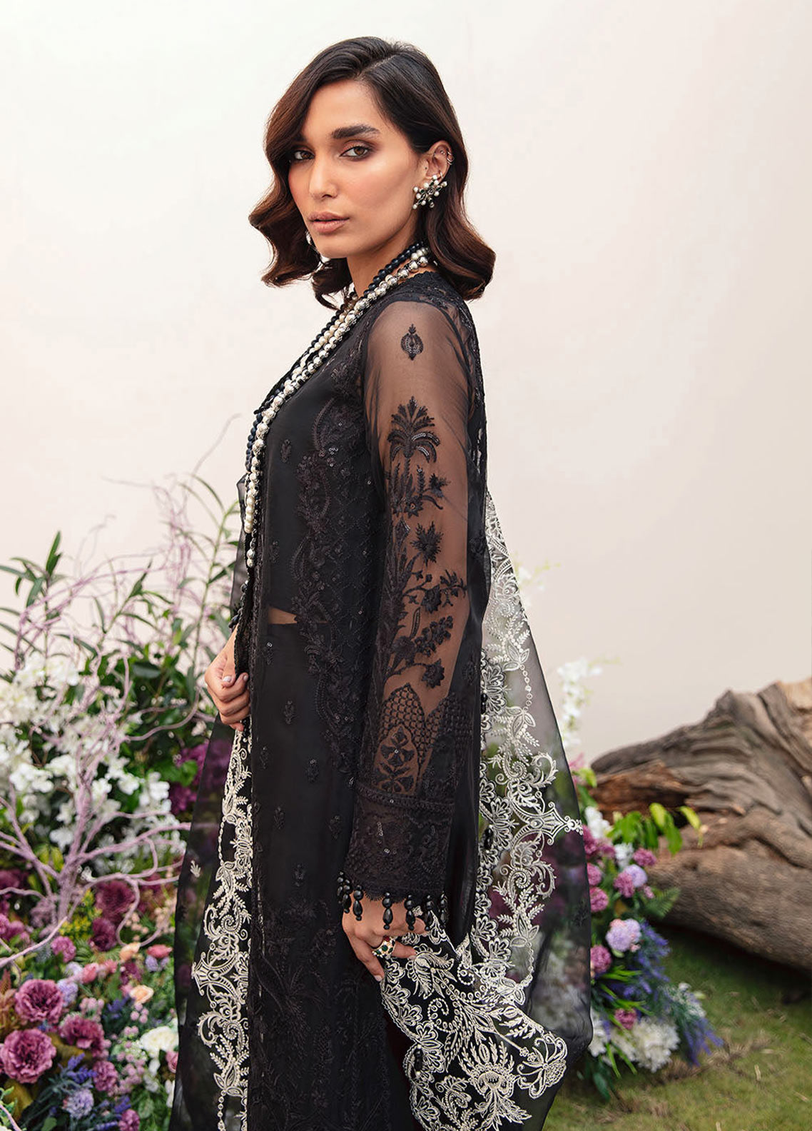 Afrozeh La Fuchsia Embroidered Organza Unstitched 3 Piece Suit - 05 Afrozeh La Fuchsia Embroidered Organza Unstitched 3 Piece Suit - 05