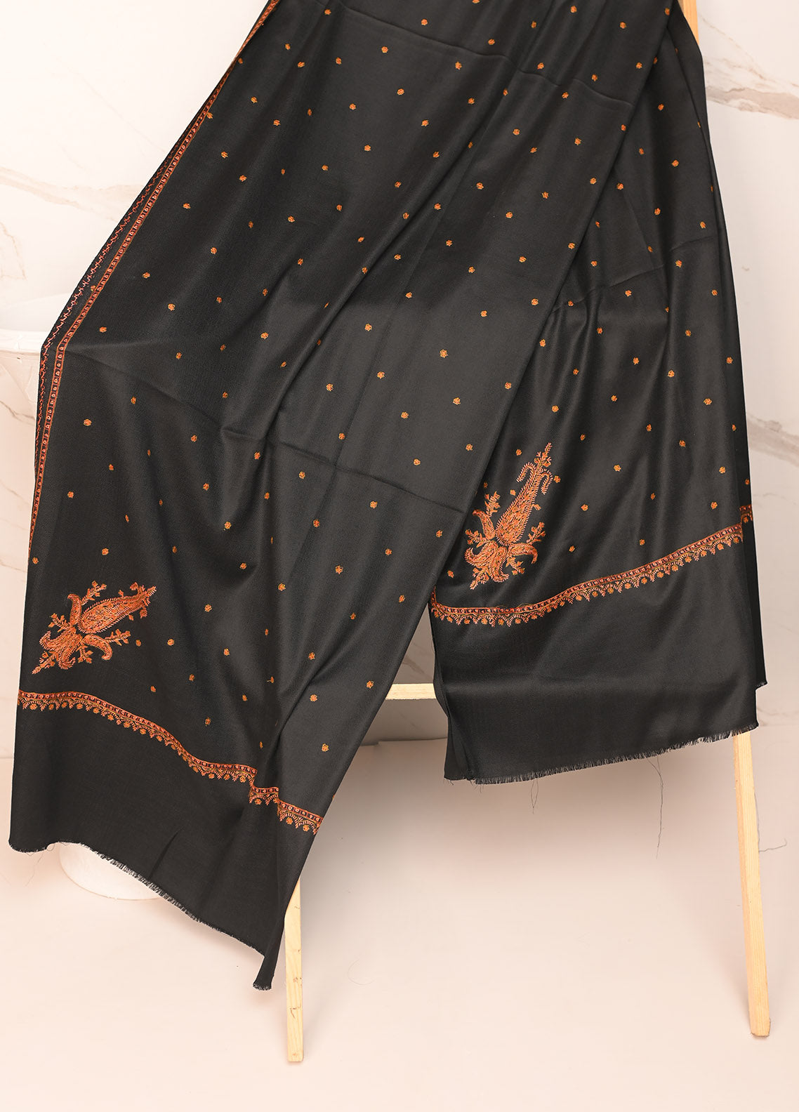 Royal Fashion Embroidered Woolen Shawl - RF23SH 0106S022 Royal Fashion Embroidered Woolen Shawl - RF23SH 0106S022