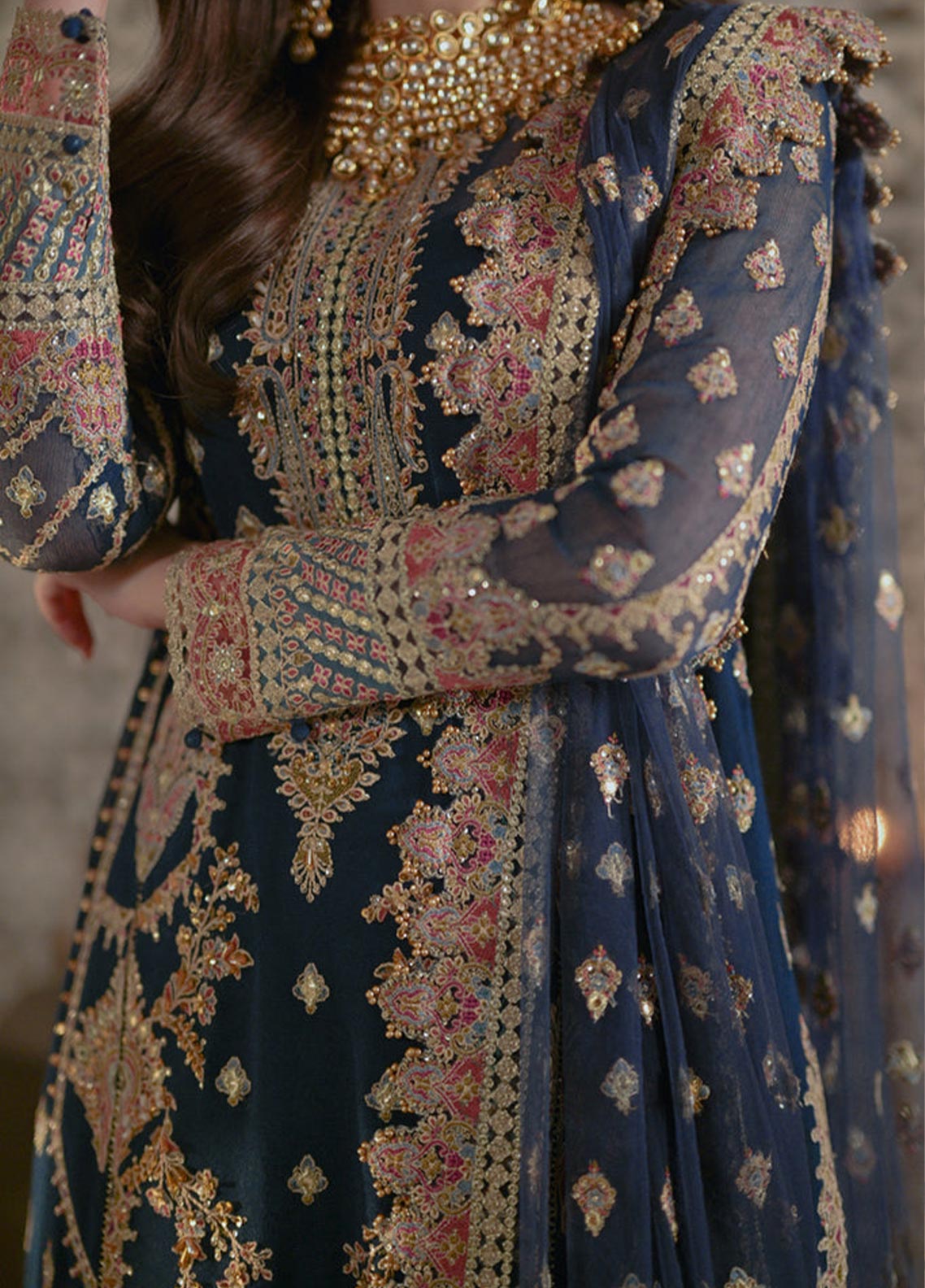 Mastani By Qalamkar Embroidered Cotton Net Unstitched 3 Piece Suit - 08 Mastani By Qalamkar Embroidered Cotton Net Unstitched 3 Piece Suit - 08