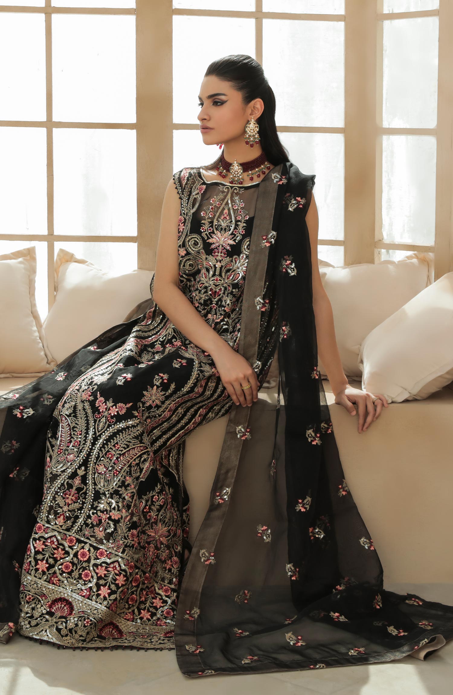 Maryum N Maria Unstitched 3 Piece Seyah Maryum N Maria Unstitched 3 Piece Seyah