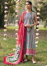 Bahar By Afrozeh Printed Lawn Unstitched 3 Piece Suit - 11