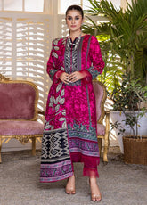 D#3A AlZohaib Anum Printed Lawn 3Pc 123